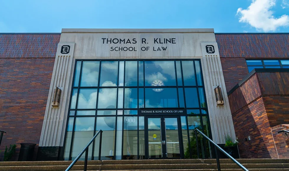 Entrance of Thomas R. Kline School of Law